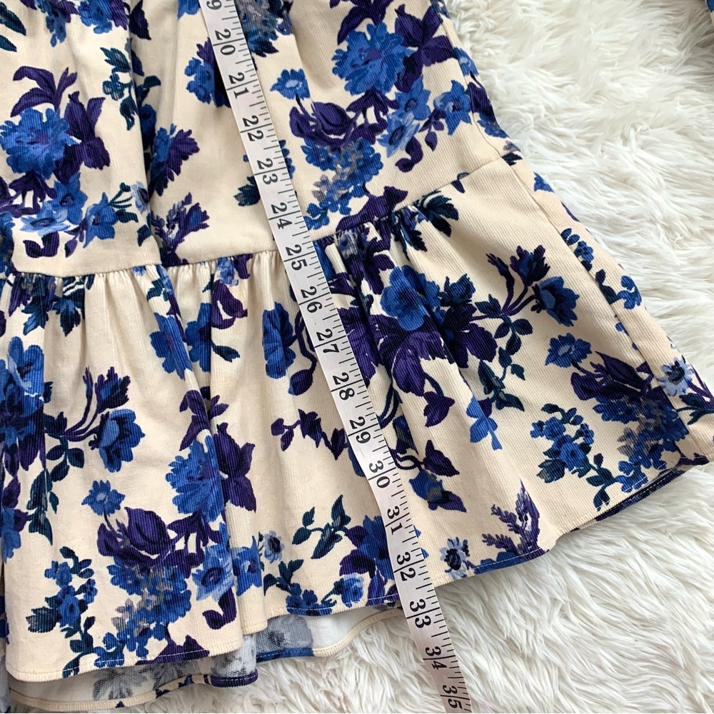 Sezane Rare Soledad Floral Mini Dress Blue Cream FR 36 - Picture 10 of 16